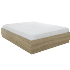Lit coffre en bois décor chêne Terre de Nuit Teddy