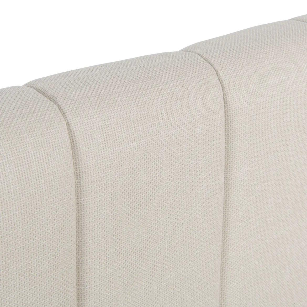 Lit coffre en tissu avec tête de lit beige