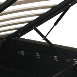 Lit coffre en velours avec tête de lit rembourrée