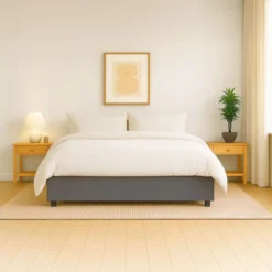 Lit coffre en velours côtelé grosses côtes
