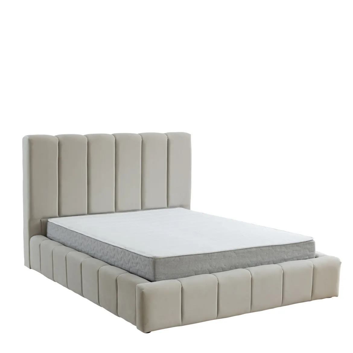 Lit coffre en velours matelassé