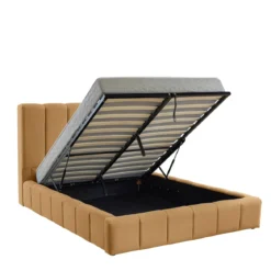 Lit coffre en velours matelassé