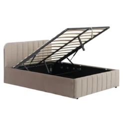 Lit coffre velours avec tête de lit Terre de Nuit