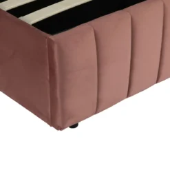 Lit coffre velours avec tête de lit Terre de Nuit