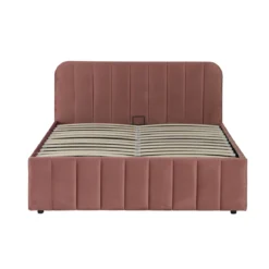 Lit coffre velours avec tête de lit Terre de Nuit