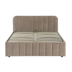 Lit coffre velours avec tête de lit Terre de Nuit