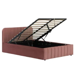 Lit coffre velours avec tête de lit Terre de Nuit