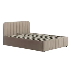 Lit coffre velours avec tête de lit Terre de Nuit