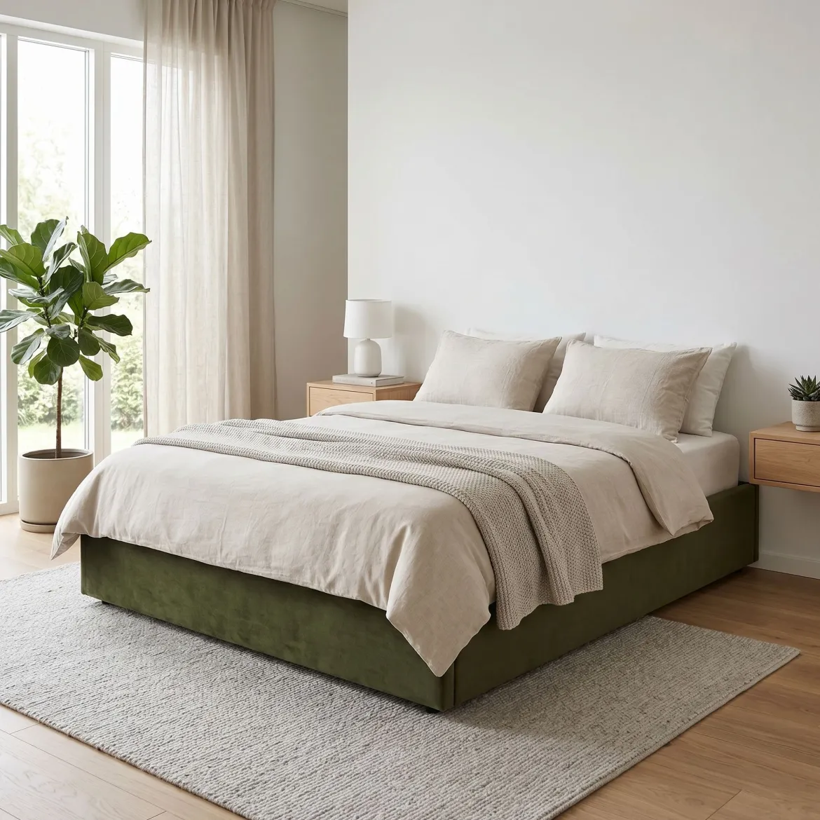 Lit coffre velours Terre de Nuit