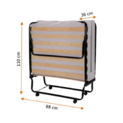 Lit d'appoint pliant avec matelas 1 personne 90x190 cm - Terre de Nuit