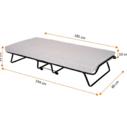 Lit d'appoint pliant avec matelas 1 personne 90x190 cm - Terre de Nuit