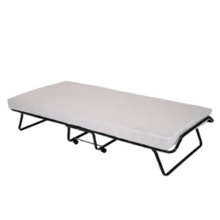Lit d'appoint pliant avec matelas 1 personne 90x190 cm - Terre de Nuit