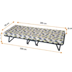 Lit d'appoint pliant sur roulettes avec matelas - Terre de Nuit