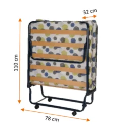 Lit d'appoint pliant sur roulettes avec matelas - Terre de Nuit