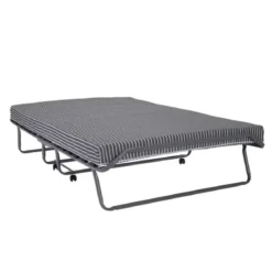 Lit d’appoint pliant 120x190 cm sur roulettes avec matelas Terre de Nuit