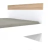 Lit double 140x190cm, blanc et chêne blanchi