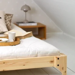 Lit ELAN en pin massif naturel avec sommier