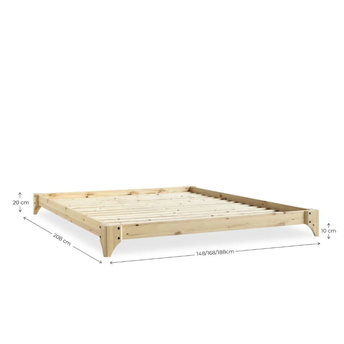 Lit ELAN en pin massif naturel avec sommier
