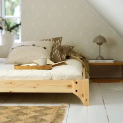 Lit ELAN en pin massif naturel avec sommier