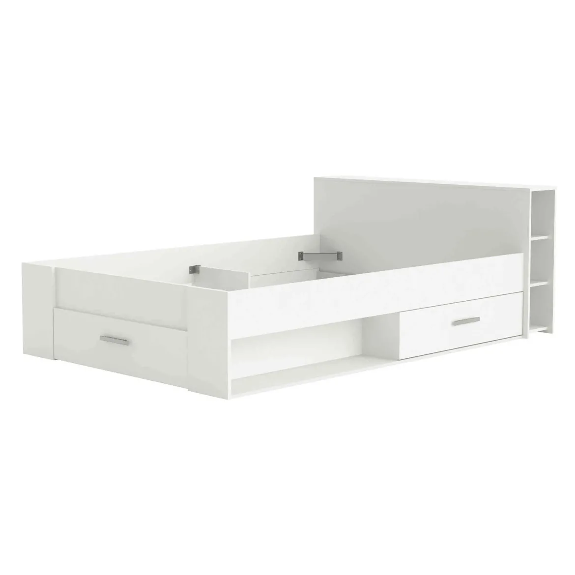 Lit en bois avec tiroir blanc perle - LT177