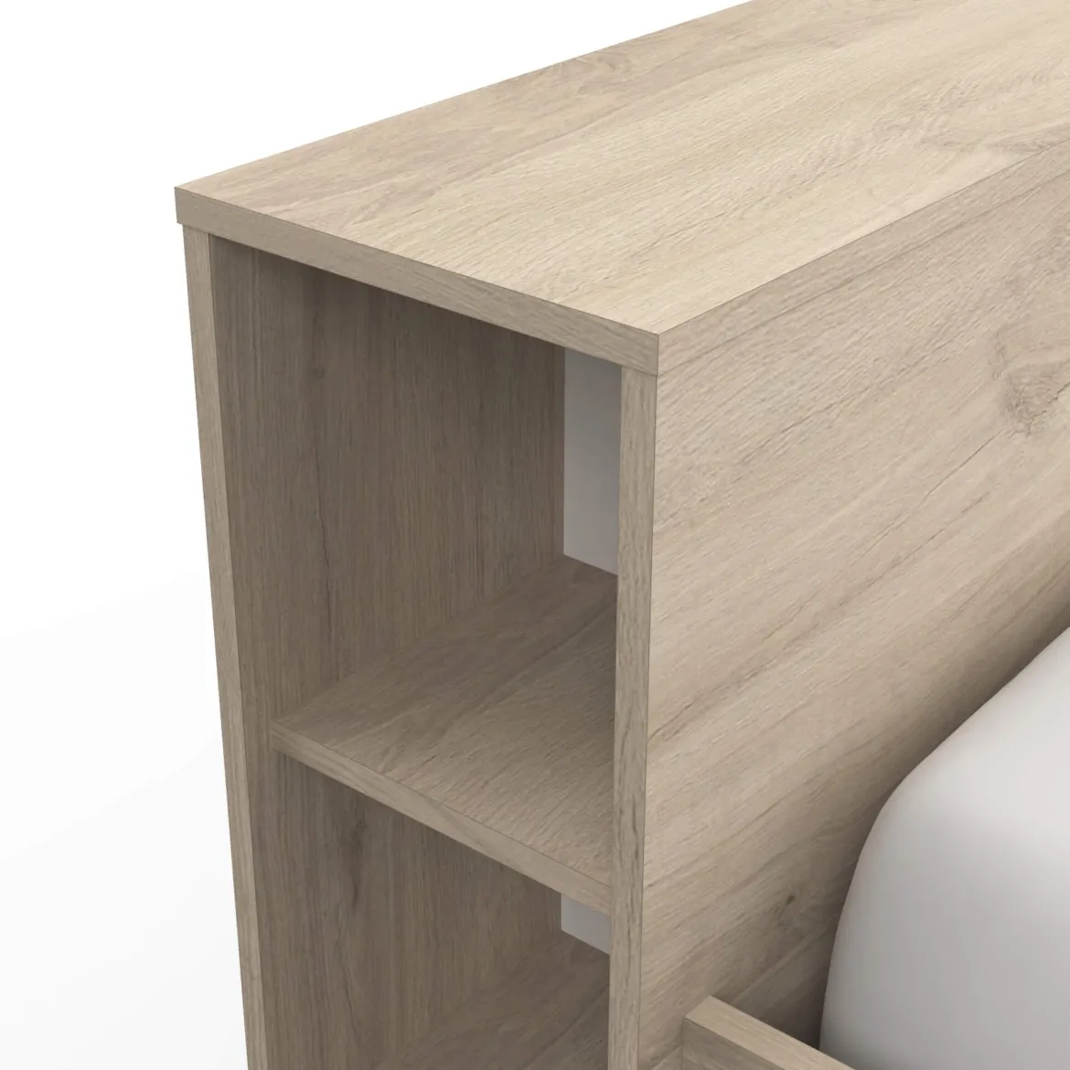 Lit en bois avec tiroir imitation chêne kronberg - LT177