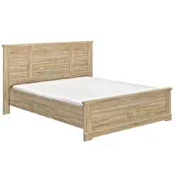 Lit en bois clair imitation châtaignier - LT5066