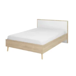 Lit en bois imitation chêne clair - LT5046-1