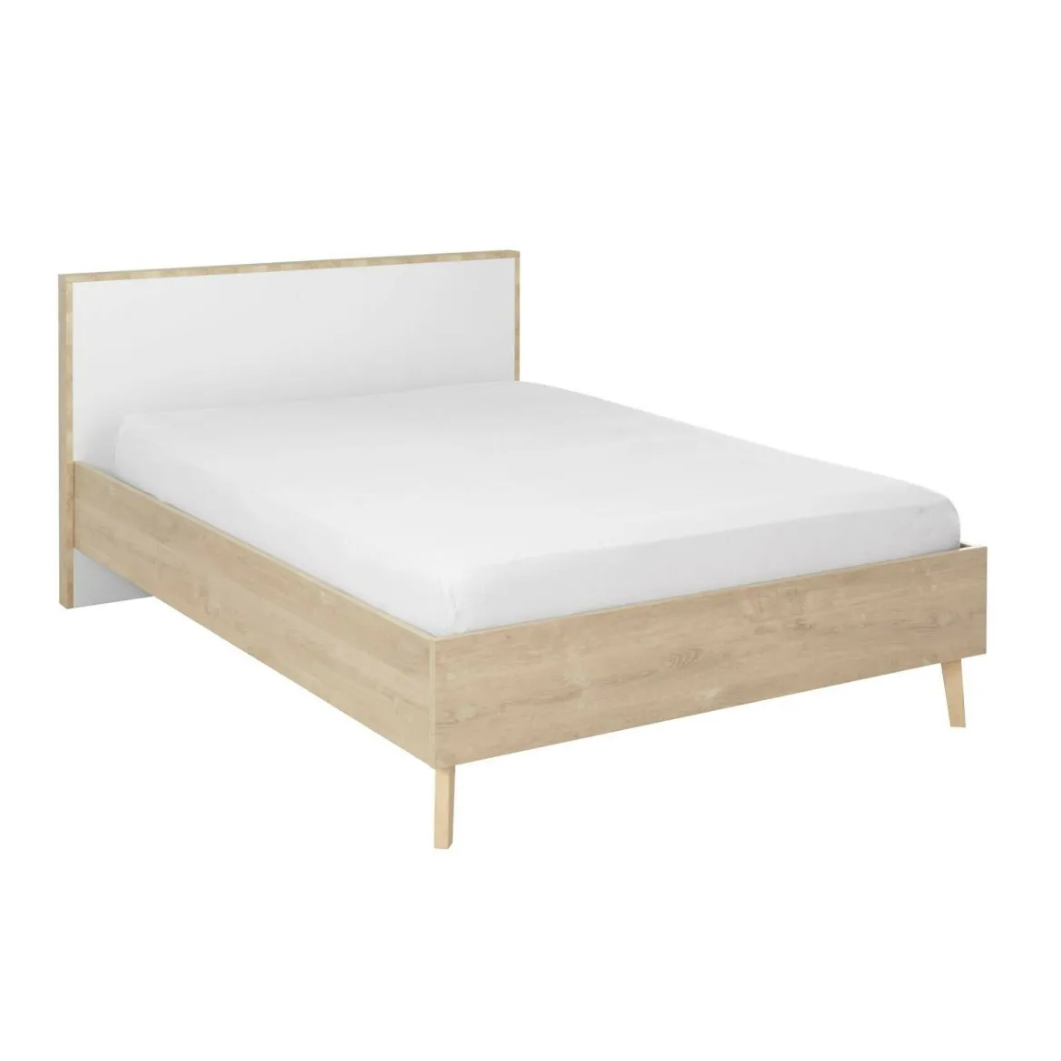 Lit en bois imitation chêne clair - LT5046-1