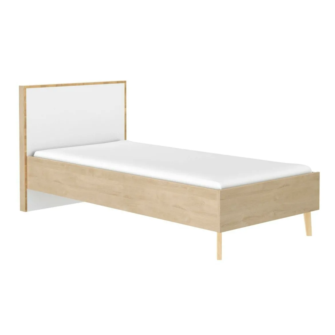 Lit en bois imitation chêne clair - LT5046-1