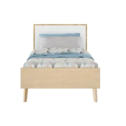Lit en bois imitation chêne clair - LT5046-1