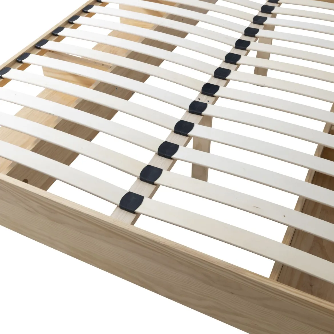 Lit en bois massif naturel avec rangements - LT17024