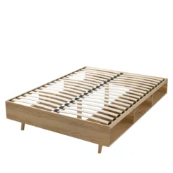 Lit en bois massif naturel avec rangements - LT17024