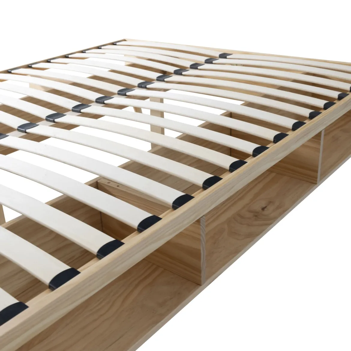 Lit en bois massif naturel avec rangements - LT17024