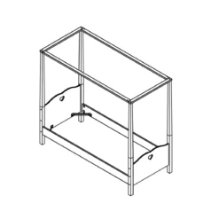 Lit Enfant Baldaquin en Bois Blanc 90x200 LB2001