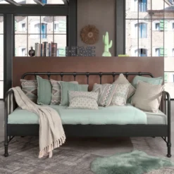 Lit enfant banquette à barreaux en métal 90x200 cm - LT2060