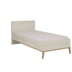 Lit enfant en bois imitation chêne blanchi - LT5058