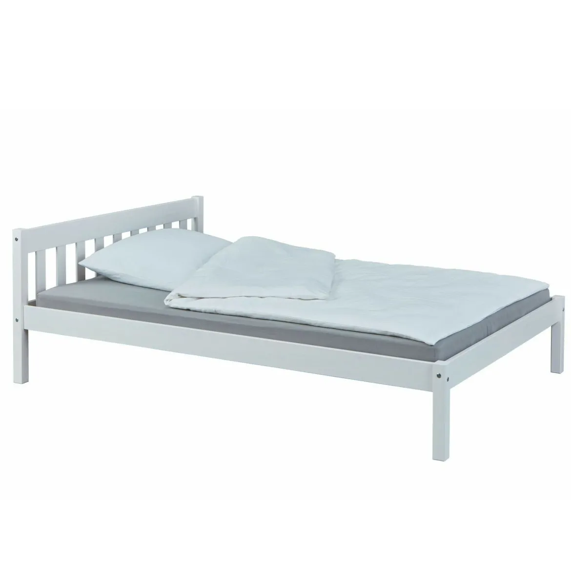Lit enfant en bois massif blanc - LT12001