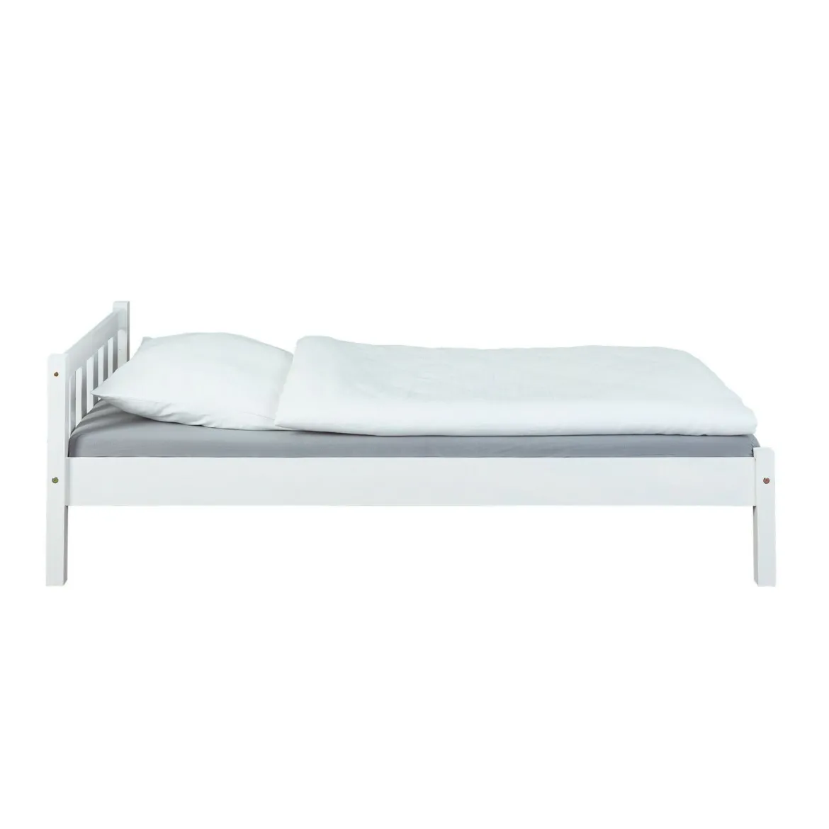 Lit enfant en bois massif blanc - LT12001