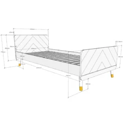 Lit enfant en bois massif 90x200 - LI2031