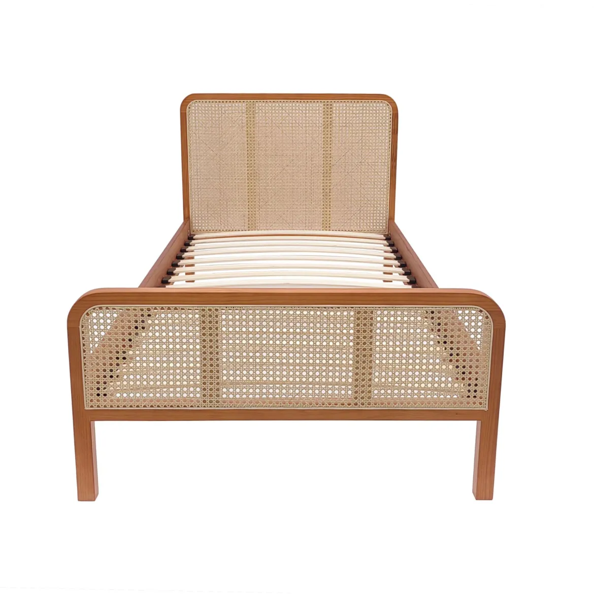 Lit enfant en pin massif avec véritable cannage ANNA - LT17018