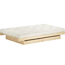 Lit enfant KANSO à tiroirs, en pin massif naturel 90x200
