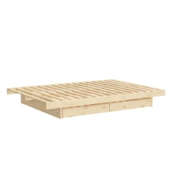 Lit enfant KANSO à tiroirs, en pin massif naturel 90x200