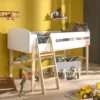 Lit enfant mi-hauteur blanc laqué - Terre de Nuit