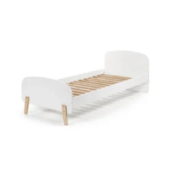 Lit enfant 90x200 blanc laqué avec sommier