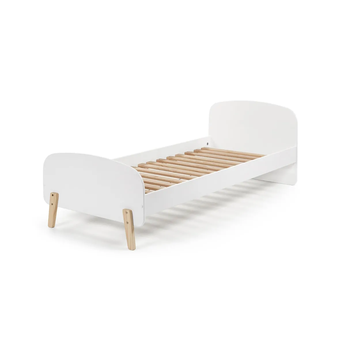 Lit enfant 90x200 blanc laqué avec sommier