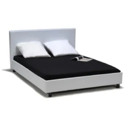 Lit en métal avec revêtement PVC blanc - LT14011