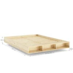 Lit en pin massif avec rangements MERGE