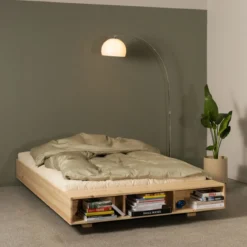 Lit en pin massif avec rangements MERGE