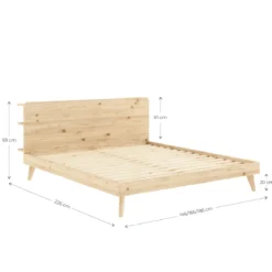 Lit en pin massif RETREAT BED bois clair + matelas futon COMFORT écru