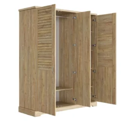 Lit et armoire en bois clair - LT5079